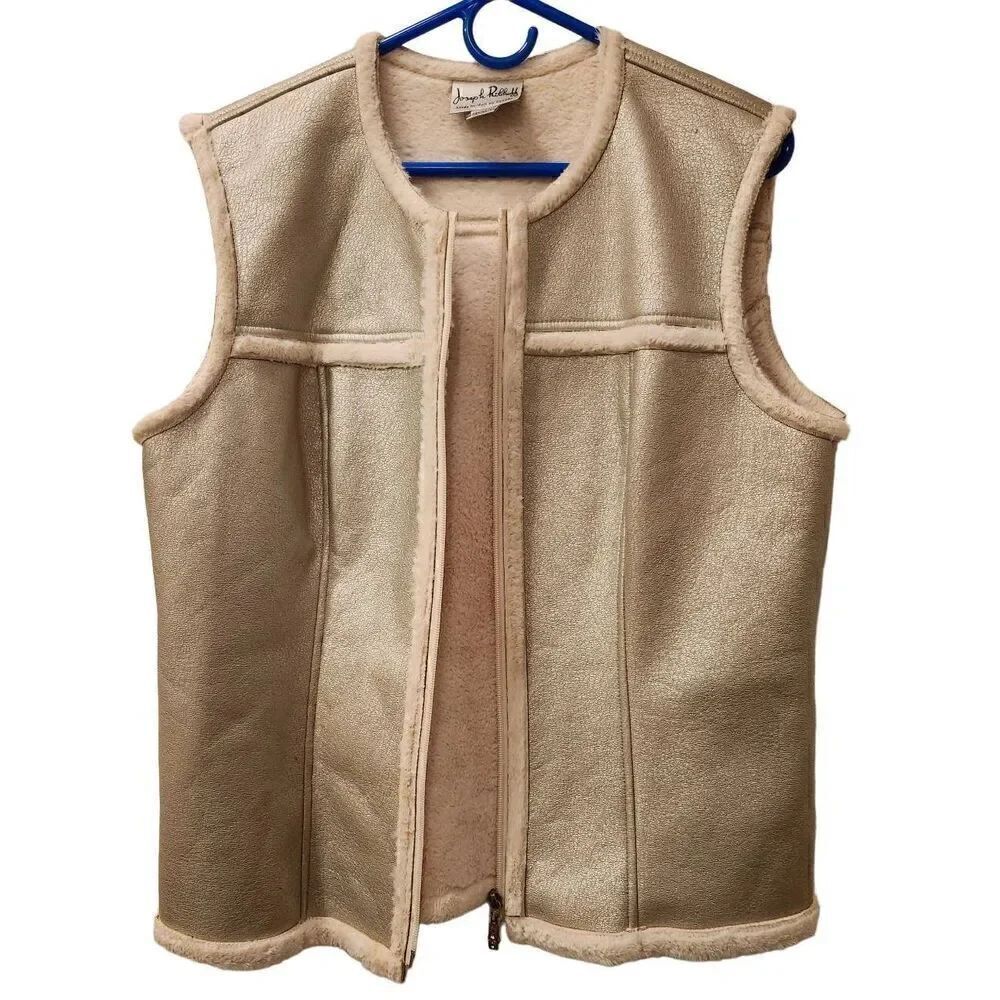 Joseph Ribkoff Womens Silver/Cream Zip Front Vest Sz US 16